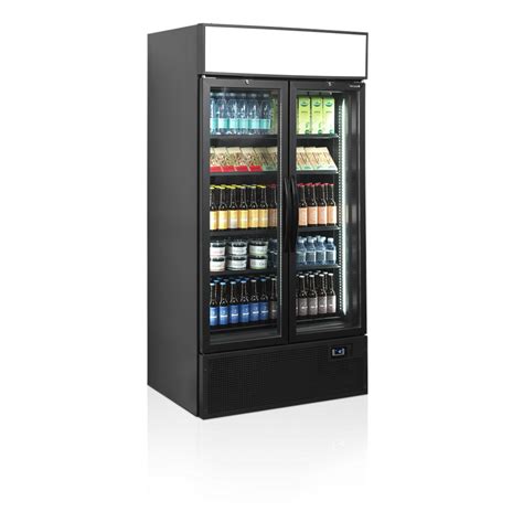 Vitrine réfrigérée noire FSC1000H BLACK 2 portes 34754 TEFCOLD