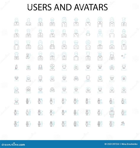 Diversity Avatar Icons Signs Outline Symbols Concept Linear Illustration Line Collection