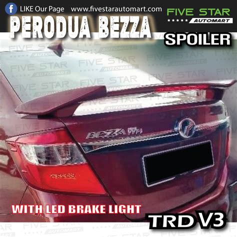 Perodua Bezza TRD V3 Spoiler With LED Brake Light Shopee Malaysia