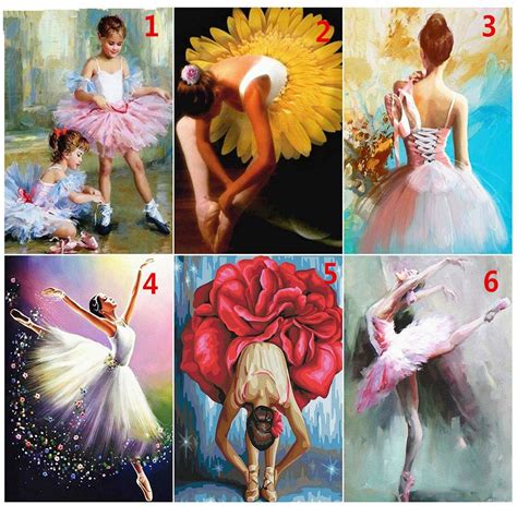 Diy 5d Diamond Painting Ballerina Girl Needlework Diamond Etsy