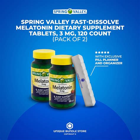 Spring Valley Melatonina 3 mg suplemento dietético de disolución