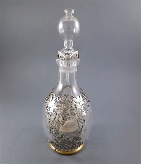 Proantic Carafon En Verre Et Argent Massif