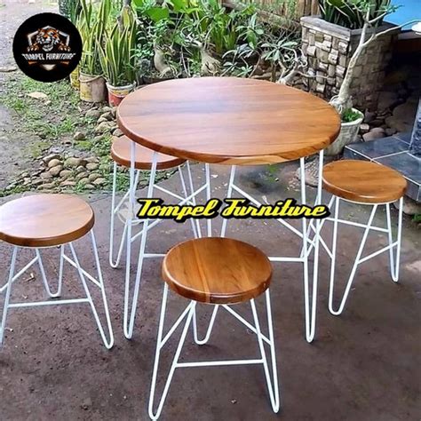 Jual Meja Bundar Caffe Minimalis Satu Set Kota Tangerang