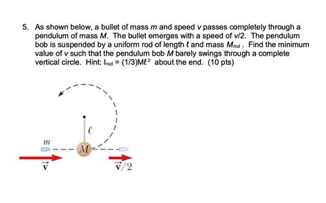 Solved 5 As Shown Below A Bullet Of Mass M And Speed V Chegg