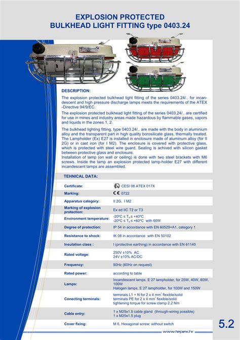 PDF EXPLOSION PROTECTED BULKHEAD LIGHT Greenlighting Co Il Files