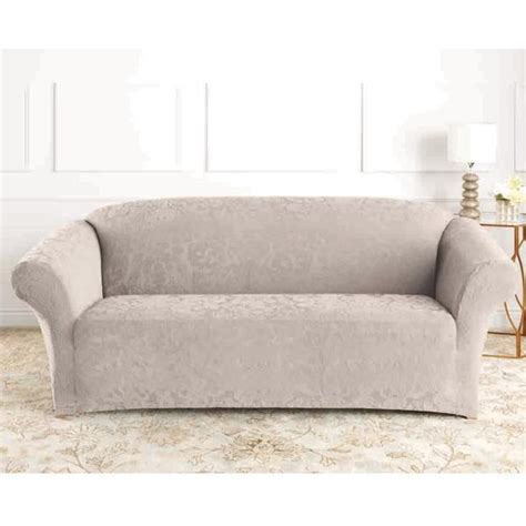 Features Sure Fit Couch Cover Seater Jacquard Demask Oyster Way