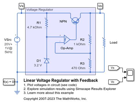 Linear Voltage Regulator With Feedback MATLAB Simulink MathWorks