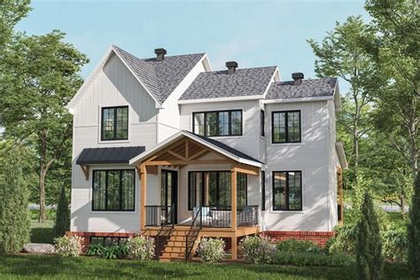 Farmhouse Cottage Plan with Front and Rear Porches - 801076PM ...