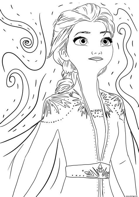 Coloriage Elsa Reine Des Neiges 2 Royaume En Danger