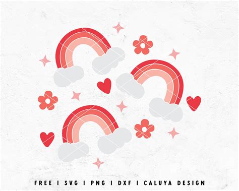 Free Boho Rainbow Svg Valentines Day Rainbow Svg Cut File For Cricut