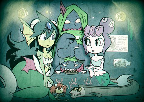 Giga Mermaid Cala Maria And Vepar Shantae And 3 More Drawn By Setz