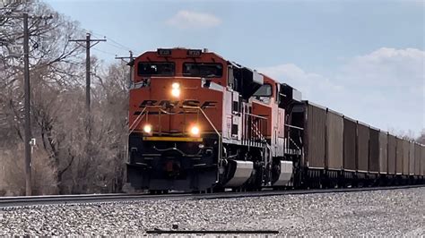 BNSF 9321 Leading NB Empty Energy Coal Train With Two DP Power Unit