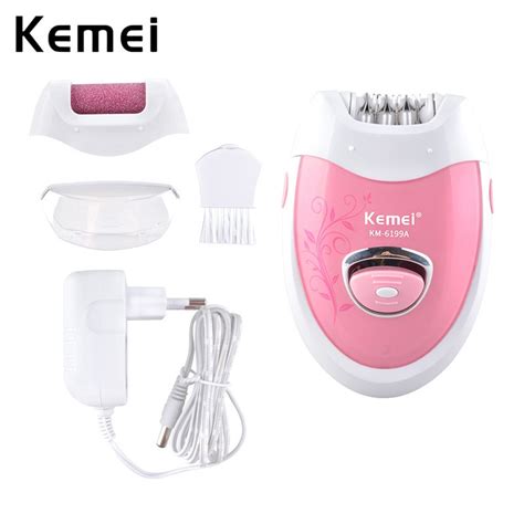 Kemei Rechargeable Women Epilator Hair Removal Electric Lady Shaving