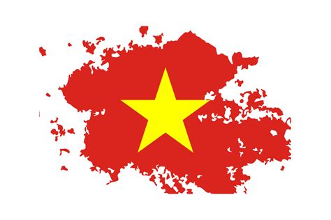 Brush Strokes Flag Of Vietnam Brush Strokes Drawn By Hand Vietnam