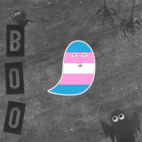 Transgender Flag Ghost Sticker Etsy