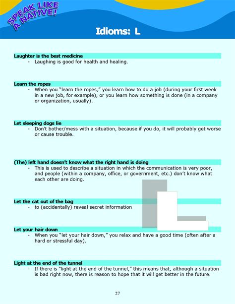 Idioms L Definitions And Review Stickyball Esl Lessons