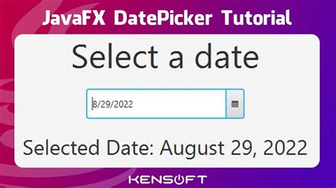 Javafx Datepicker Beginner Tutorial Youtube