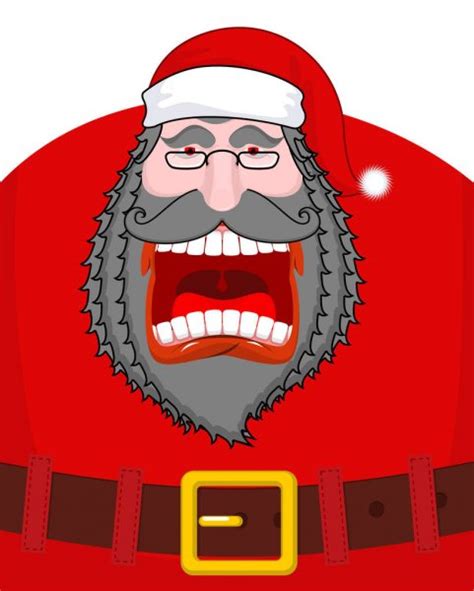 Angry Santa Claus Shouts Scary Grandfather Yelling Crazy Santa Stock