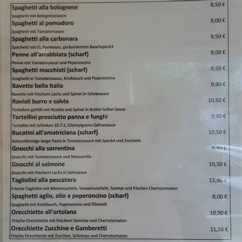 Speisekarte Von La Scala Ristorante Pizzeria Coburg