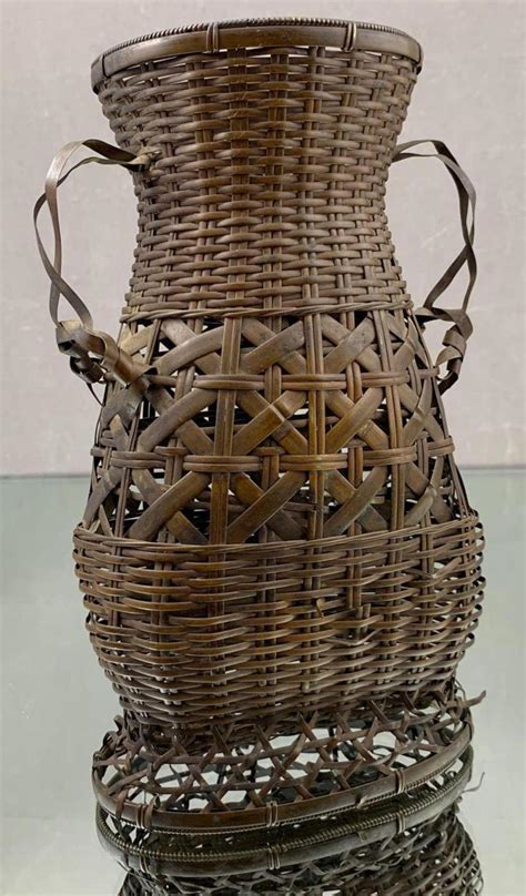 Sold Price Japanese Woven Bronze Ikebana Basket Meiji Period