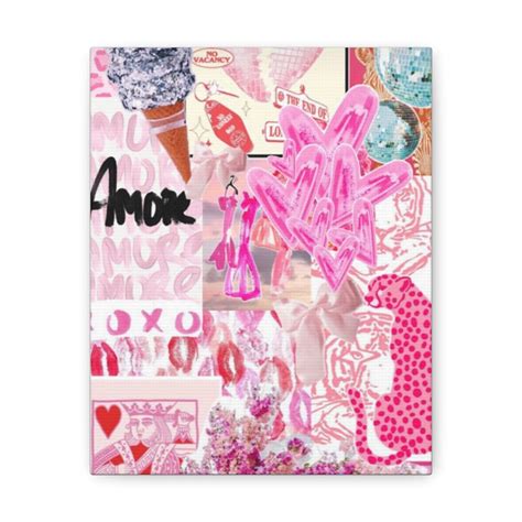 Pink Aesthetic Collage Canvas - Etsy