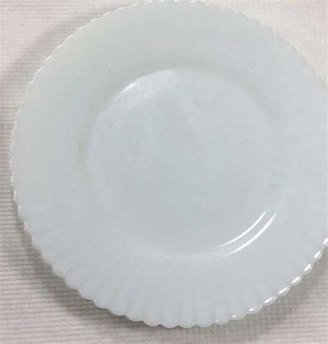 Set Of Milk Glass Plates And Clear Glass Plate Sherwood Auctions