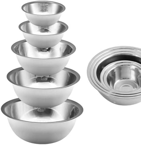 Amazon YGFRSTO Mixing Bowl Set Of 5 Stainless Steel Mixing Bowls