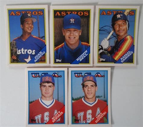 1988 Topps Traded Houston Astros Team Set Of 5 Baseball Cards