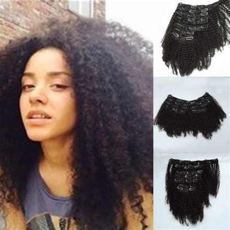 Kinky Curly 14 Clip In Extensions Brazilian Virgin Afro Hair For