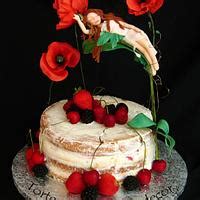 Naked Cake With Poppies Decorated Cake By Carmela CakesDecor