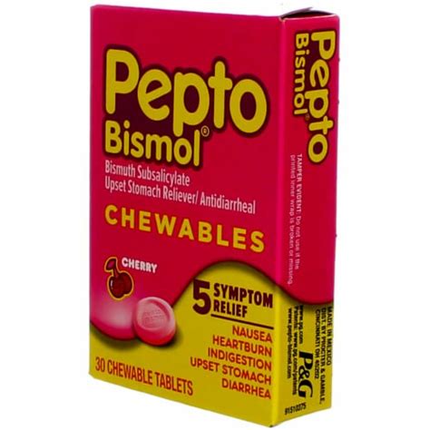 Pepto Bismol Upset Stomach Reliever Antidiarrheal Cherry Flavored