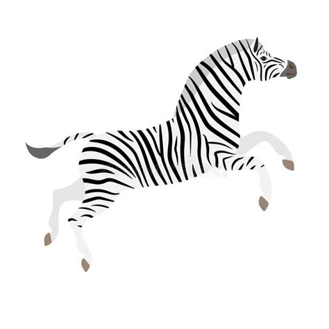 Vector Flat Hand Drawn Jumping Zebra Stock Vector Illustration Of