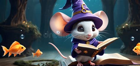 Enchanted Mouse Wizard Reading Stock Photo Image Of Serene