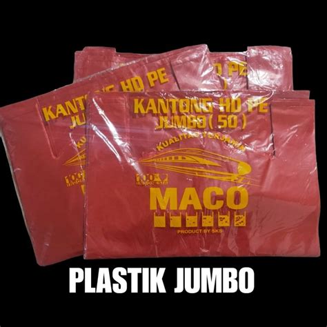 Jual Kantong Plastik Jumbo Merah Hd Pe Maco Jumbo Kresek Ukuran