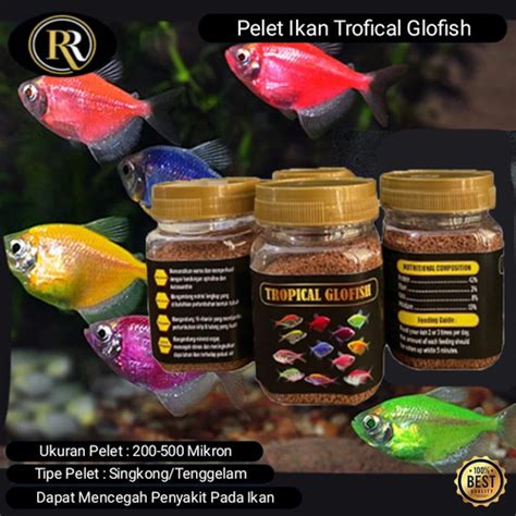 Jual Pelet Ikan Tropical Glofish Makanan Pakan Ikan Hias Guppy Cupang