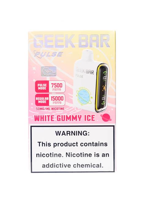 Geek Bar Pulse 15000 White Gummy Ice | GetPop