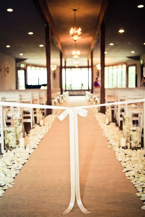 Love The Ribbon Blocking Off The Aisle Tamara And Steve Burlap And Lace