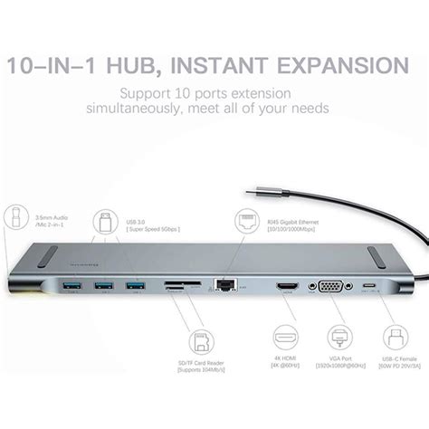 Baseus Enjoyment Series 10-in-1 Type-C Notebook Hub Adapter in Sri Lanka