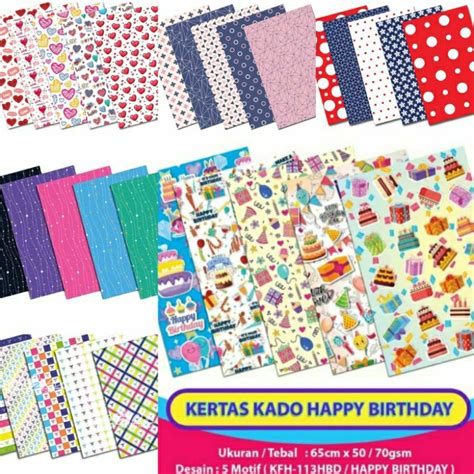 Jual COD Kertas Kado Tebal Aneka Motif Sidu Glossy BELI 10 Dapat