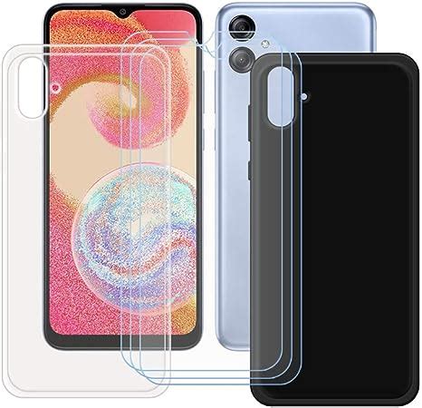 FZYM Funda para Samsung Galaxy A04e 3 Piezas Película Protector de