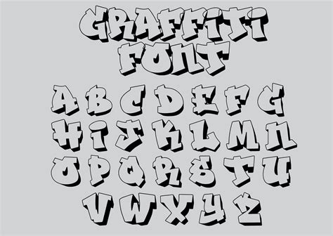 3D Graffiti Alphabet, Graffiti Font, SVG, PNG, DXF ...