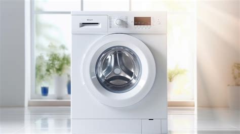 Premium Photo Modern Washing Machine With Laundry Closeup