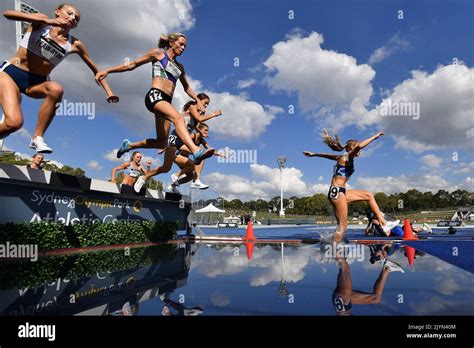 The Womens 3000m Steeplechase During The Australian Track And Field