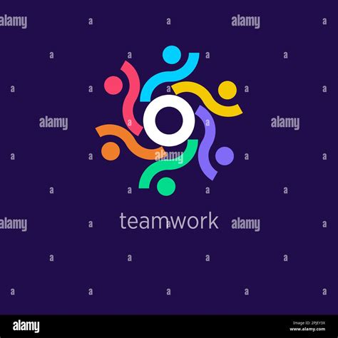 Creative Teamwork Logo Design Modern Design Color Cyclic Human Logo