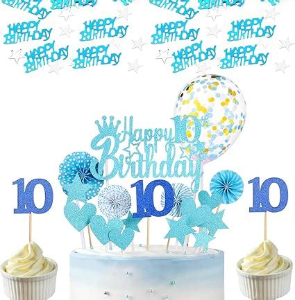 10 Geburtstag Deko Jungen Set Tortendeko 10 Geburtstag Jungen Blau