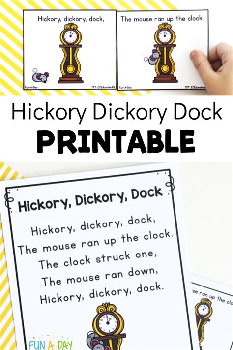 Free Hickory Dickory Dock Printable Sequencing Cards - Fun-A-Day!