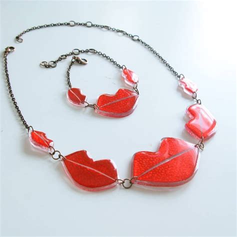 Color Inspired Handicrafts On Instagram “hot Lips Jewelry Set Soon Available In My Etsyshop