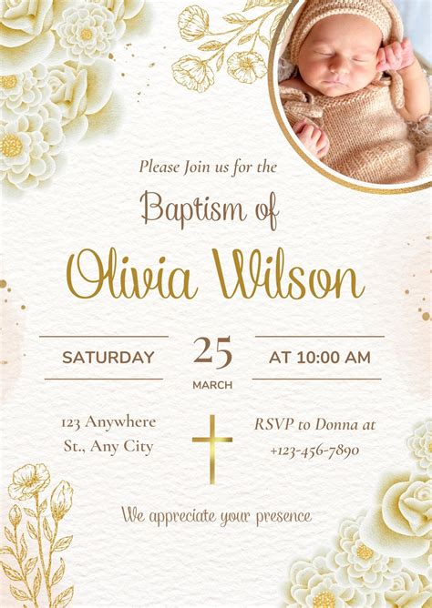 Free printable, customizable baptism invitation templates | Canva ...