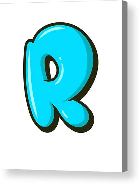 Letter R Graffiti Alphabet R Typography Blue Letter R Bubble Letter R