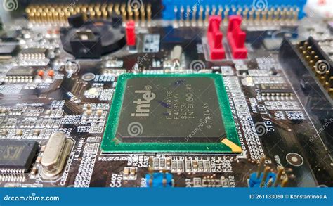 Processador Cpu Na Motherboard De Um Moderno Microchip De Computador